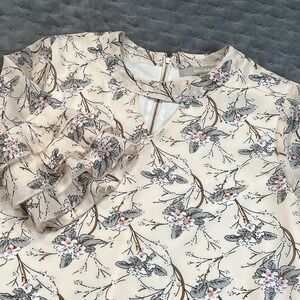 Smukke Girl's Knee Length Dress‎ Exposed Zipper Ruffled 3/4 Sleeves Size 12